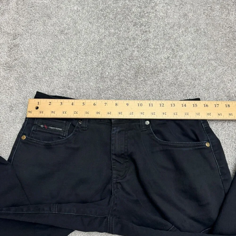 G Fried Slim Fit Straight Moto Denim Jeans Men 32x32 Black Paneled Biker Stretch